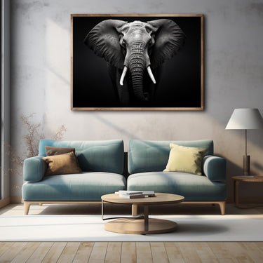 Black and White Elephant Canvas